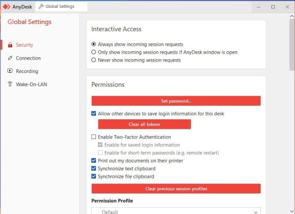 Set AnyDesk permission properly