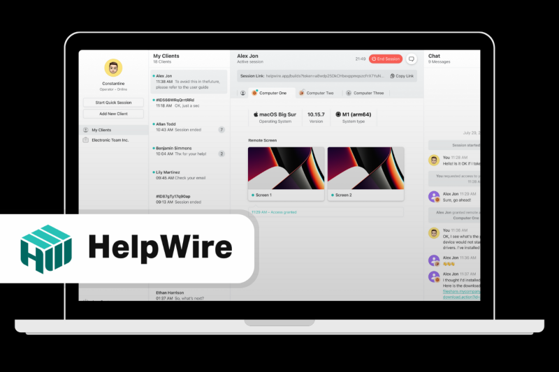 HelpWire offers free remote desktop features for tech support teams of any size