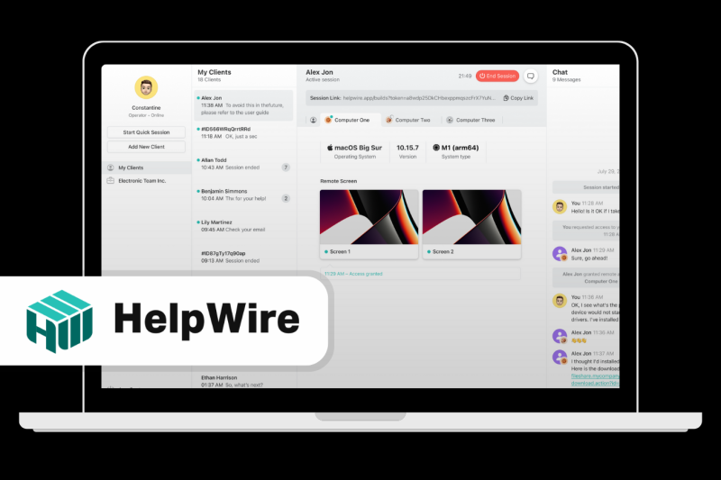 HeipWire offers free remote desktop features for tech support teams of any size