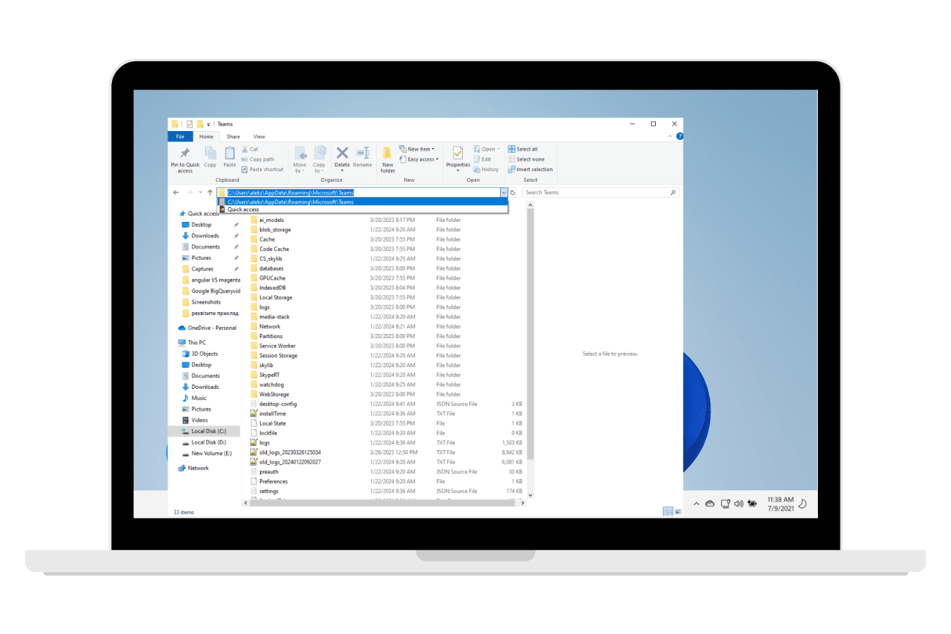 Clear cache to solve MS Teams screen sharing not working