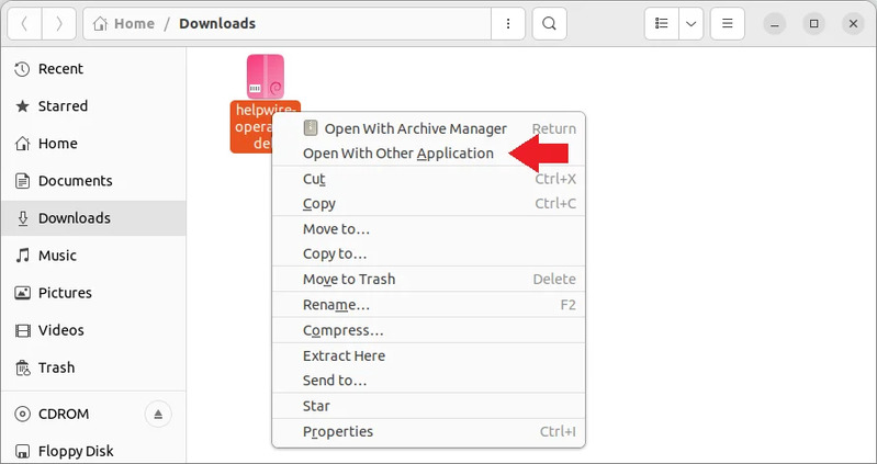 Open with Software Center