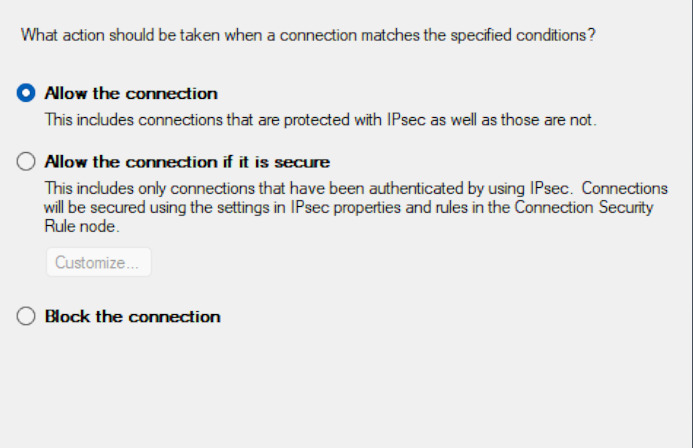 Security settings - IPsec-related