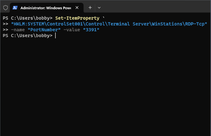 Set-ItemProperty has run successfully