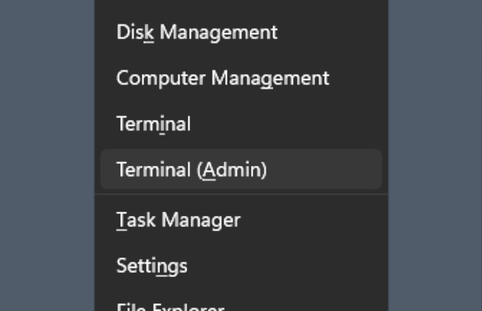 The Win+X menu, make sure to choose Terminal (Admin) - hotkey A