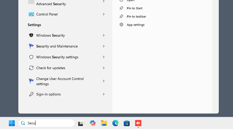 Utilisation du menu de recherche de Windows 11