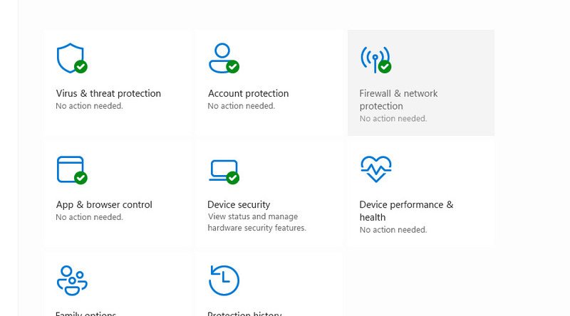 Paramètres de sécurité Windows