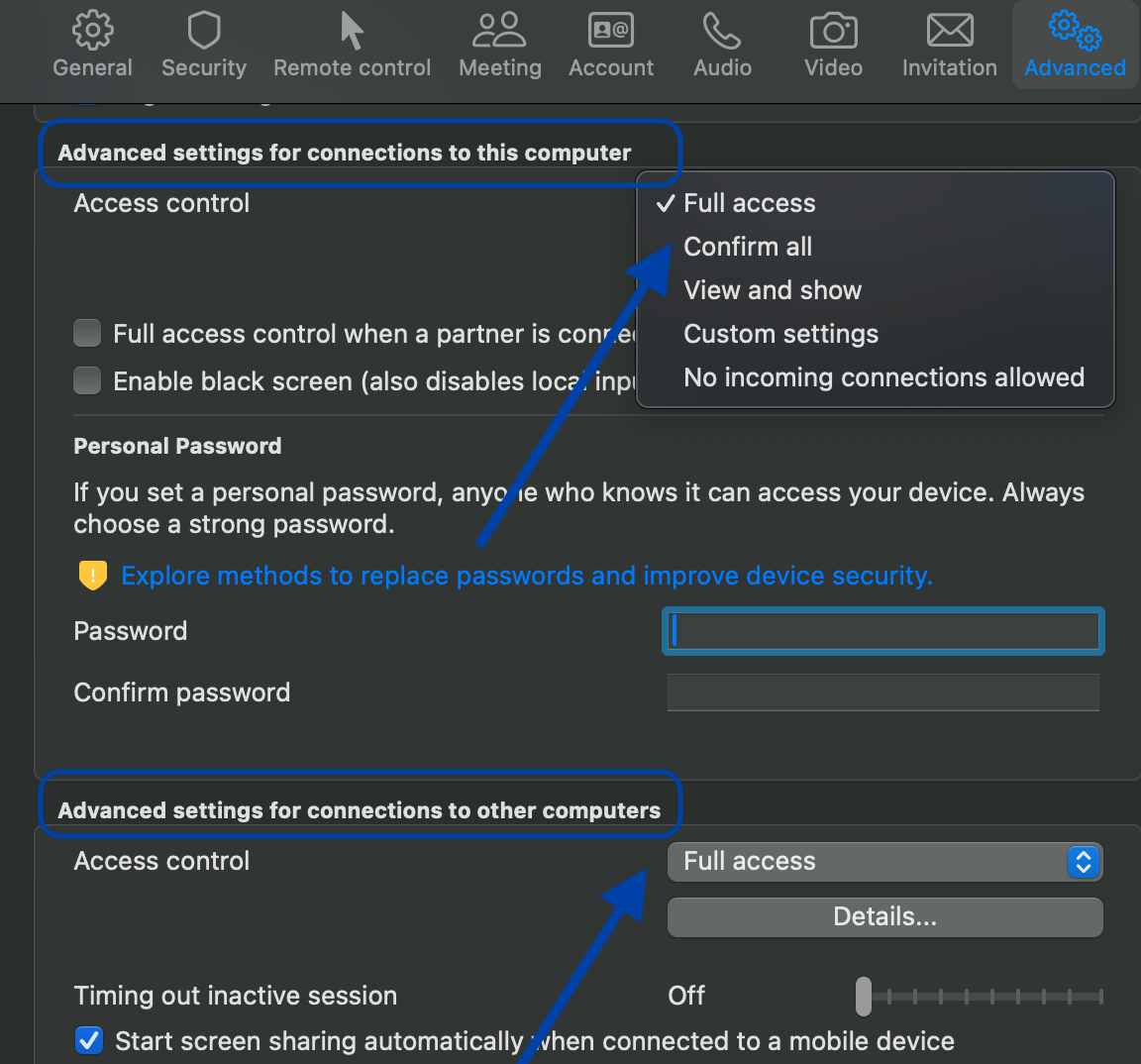 Advanced Settings TeamViewer