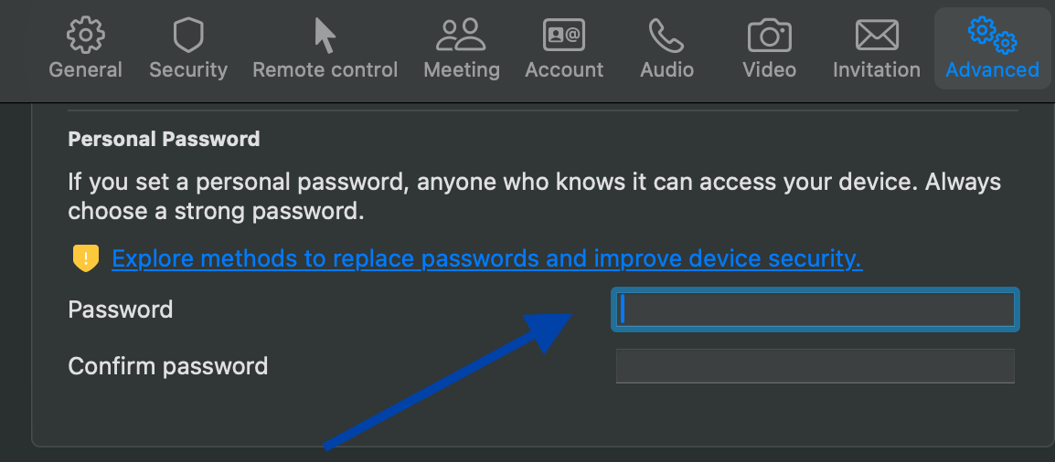 Disable Personal or Random Passwords to Fix Easy Access Not Working