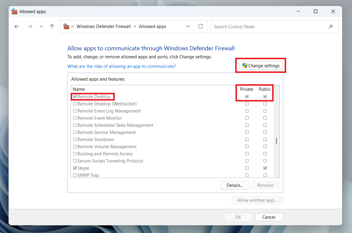 Allow app in Windows Defender Firewall