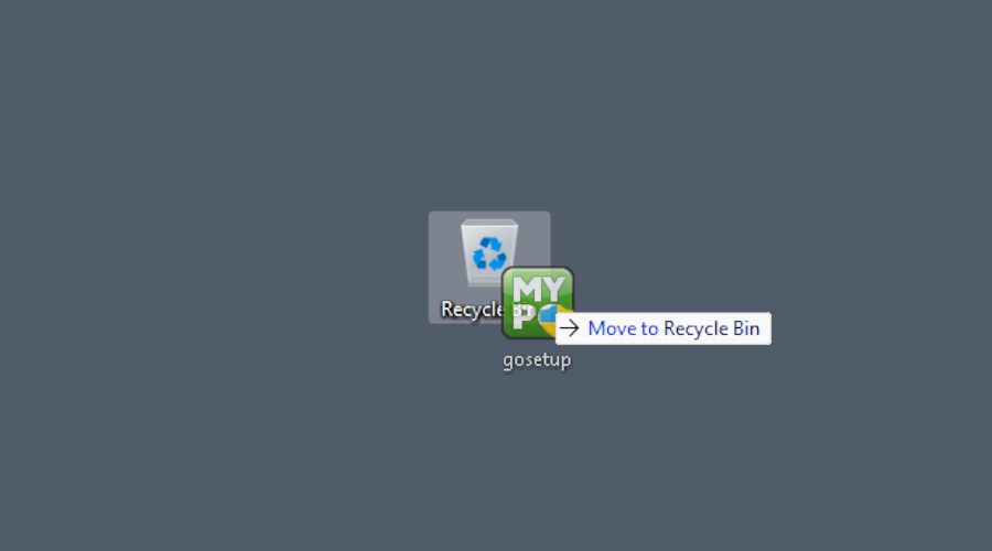 GoToMyPC being moved to the Recycle Bin