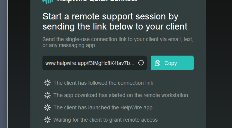 Give the host the generated link
