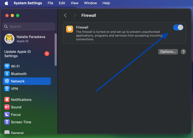 Modify Firewall Settings