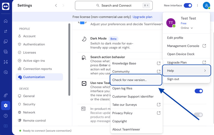 Update TeamViewer to solve teamviewer not connecting to partner