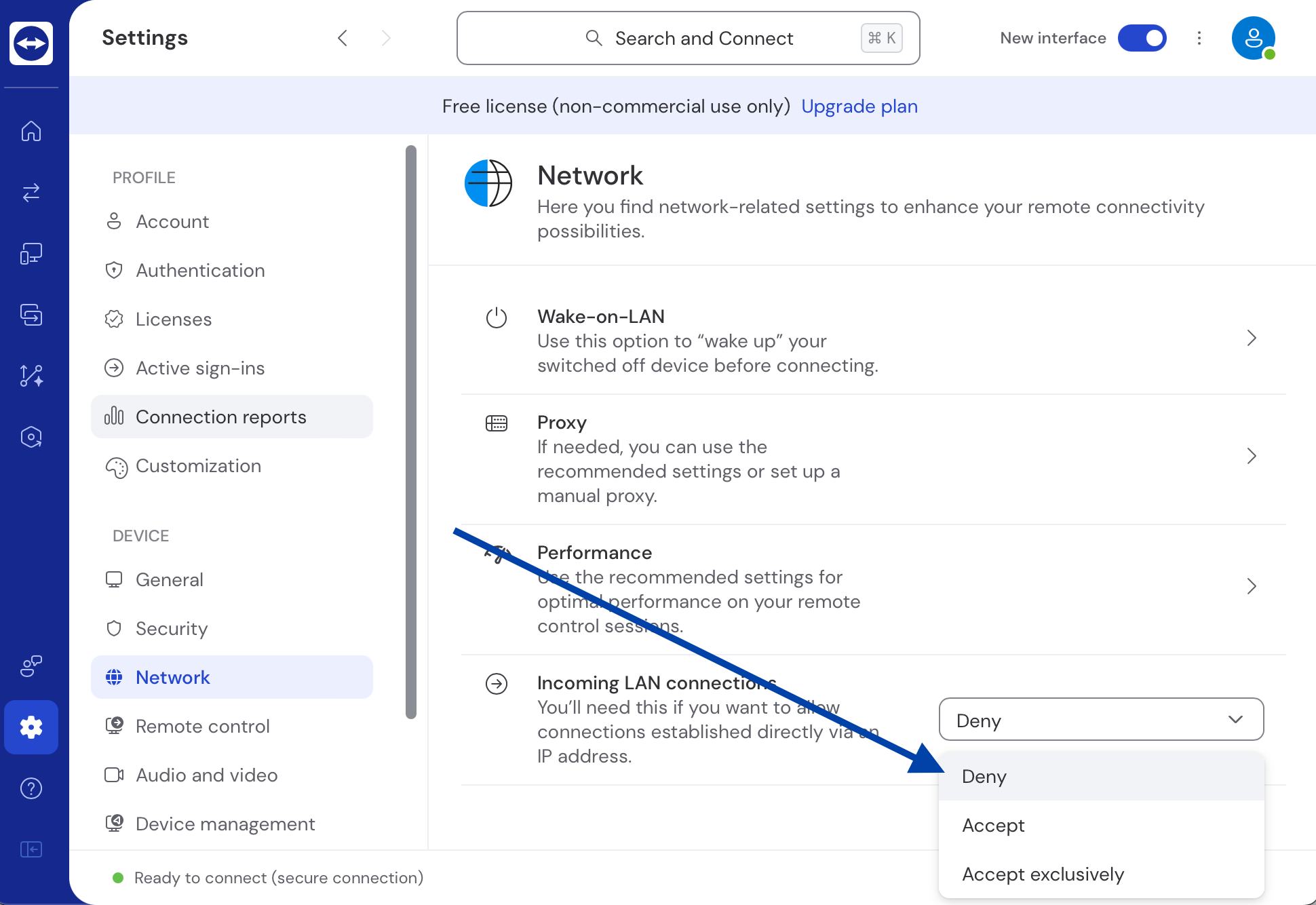 Network Settings TeamViewer