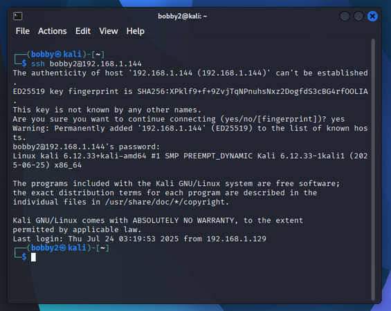 Connexion à un serveur SSH
