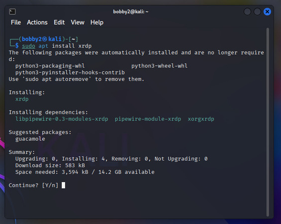 xrdp hébergera un serveur RDP sur votre système d'exploitation