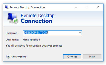 Conectando al escritorio remoto