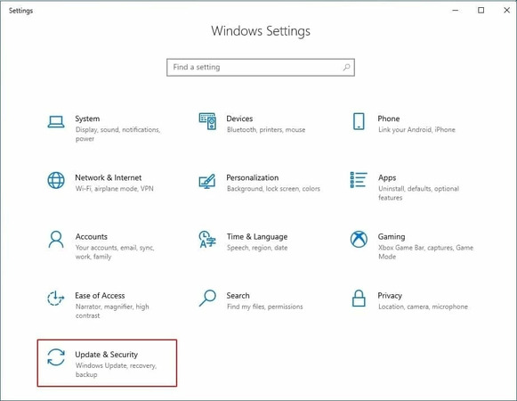 windows settings