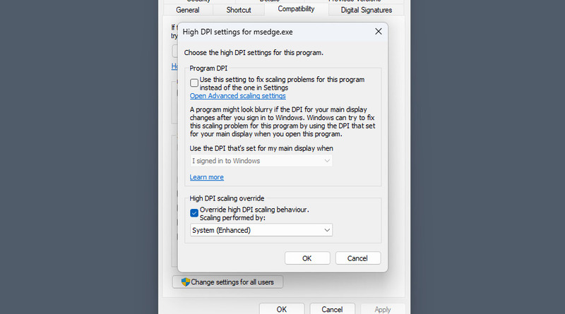 High DPI scaling behavior