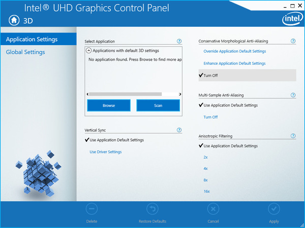 Intel UHD Graphics Control Panel