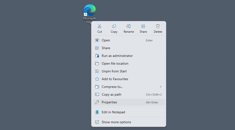 Setting an app's properties on the Windows desktop