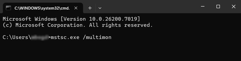 RDP multimon with run command