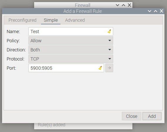 Criando uma regra de firewall no gufw