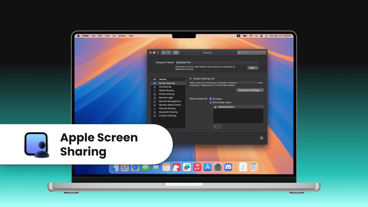 Apple Screen Sharing