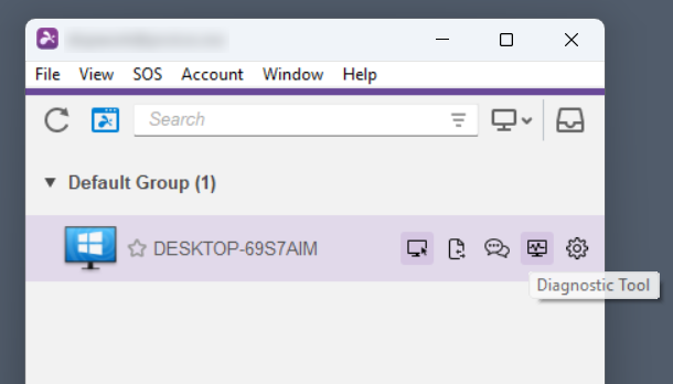 The Diagnostic Tool button