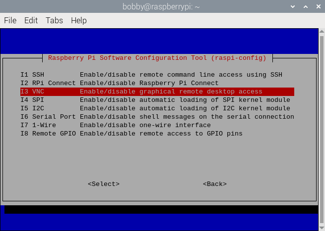 Remote access protocols and other interfaces in raspi-config