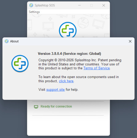 Checking the service region of the SOS client