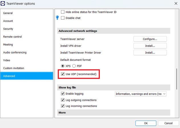 Desativando TeamViewer UPD