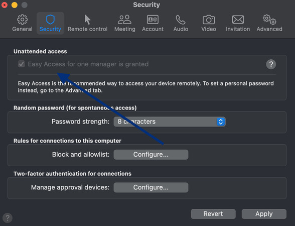 Concedi accesso facile TeamViewer