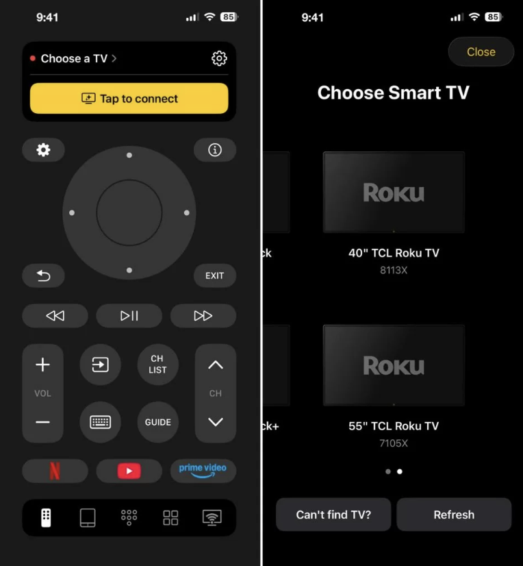 Ouvrez TVRem, sélectionnez votre téléviseur dans la liste, puis confirmez l'appairage