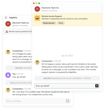 Convenient support chat with your client in HelpWire