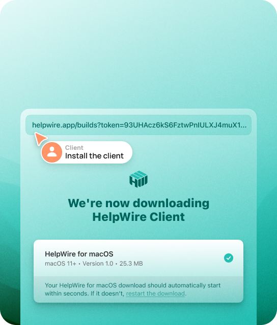 Easily start remote control in HelpWire