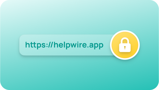 HelpWire secure protocols graphics During HelpWire remote support all data is safely transferred vis the WSS and HTTPS protocols