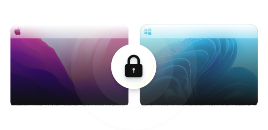 Encrypted data flow between remote desktop sessions secured by HelpWire.