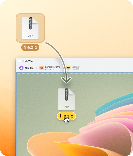 Send files directly to a remote computer